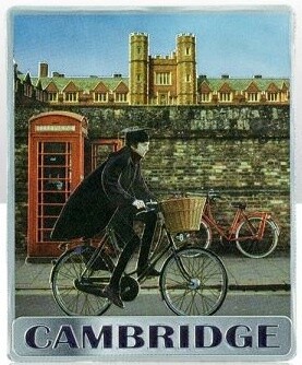 Cambridge Bicycle View Foil Stamped Magnet
