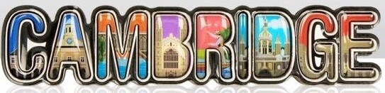 Cambridge Montage Lettering Wood Epoxy Magnet
