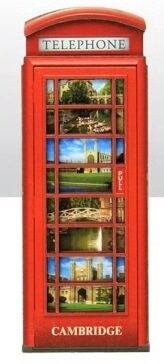 Cambridge Telephone Box Wood Magnet