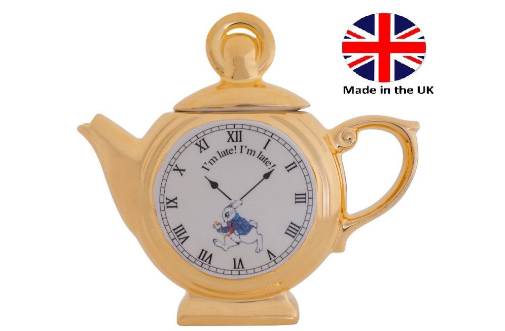 Alice White Rabbit Pocket Watch Teapot