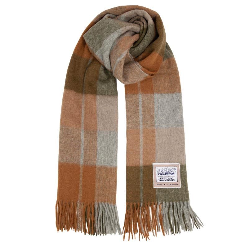Tartan Woollen Scarf - Woodland Check