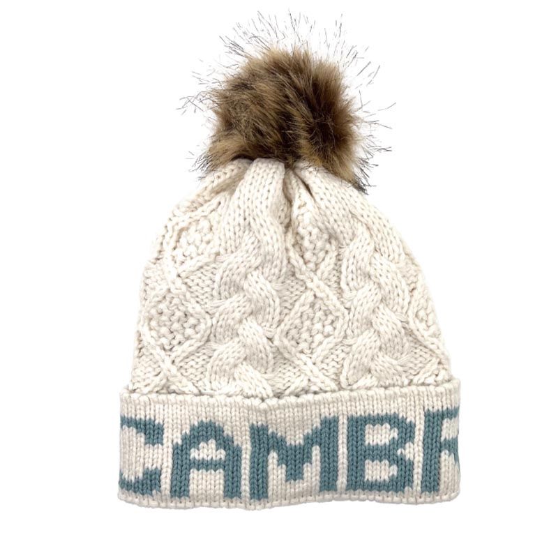 Aran Diamond Cable Cambridge Text Hat