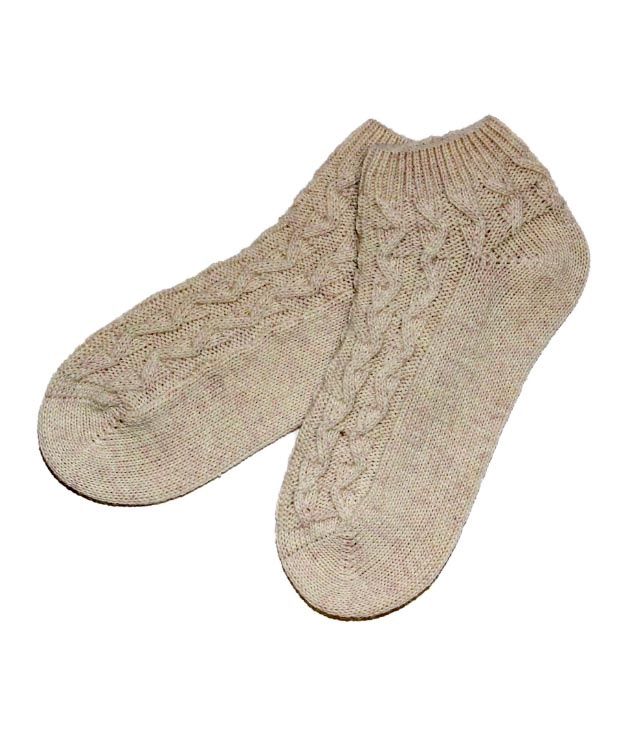 Aran Cable Chunky Ankle Socks Cream