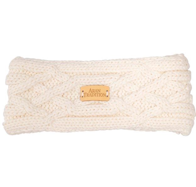 Aran Cable Knit Headband - Cream
