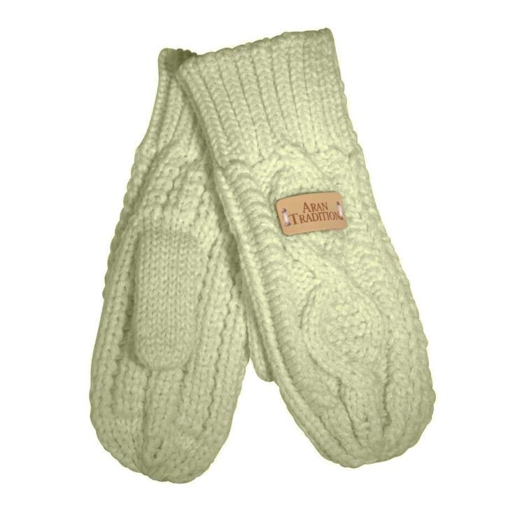 Aran Cable Mitts - Laurel