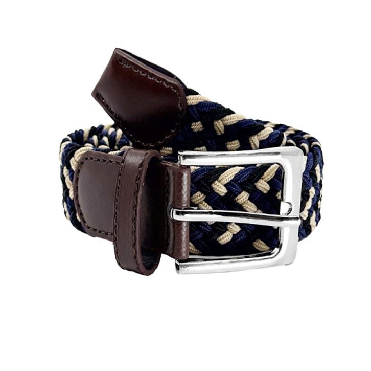Heritage braid belt navy/black/beige