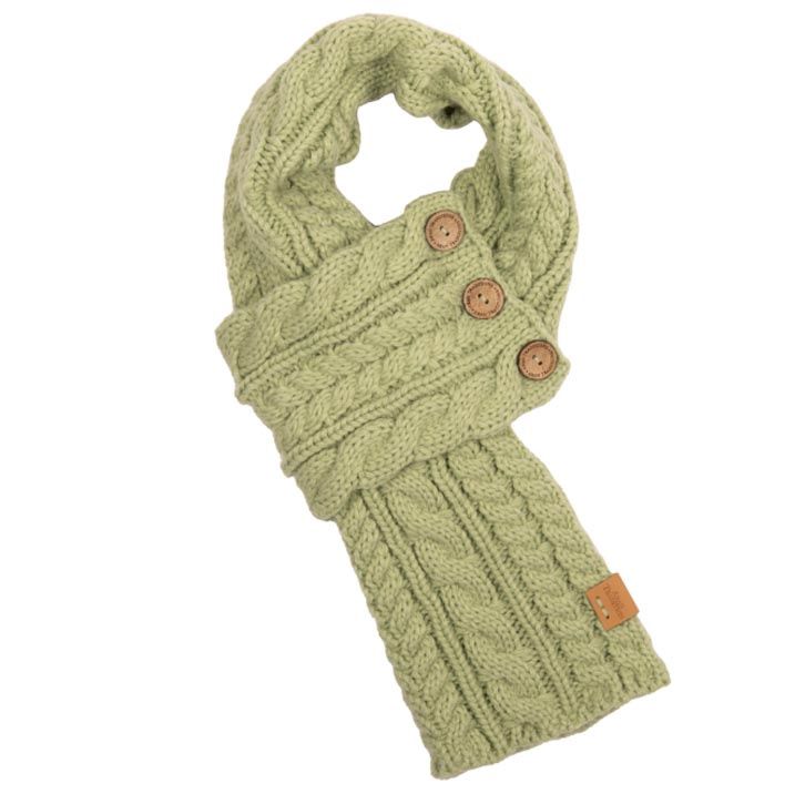 Celtic Cable Button Scarf - Laurel