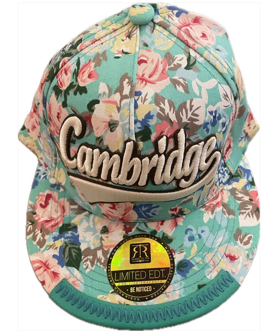 Cambridge floral turquoise baseball cap