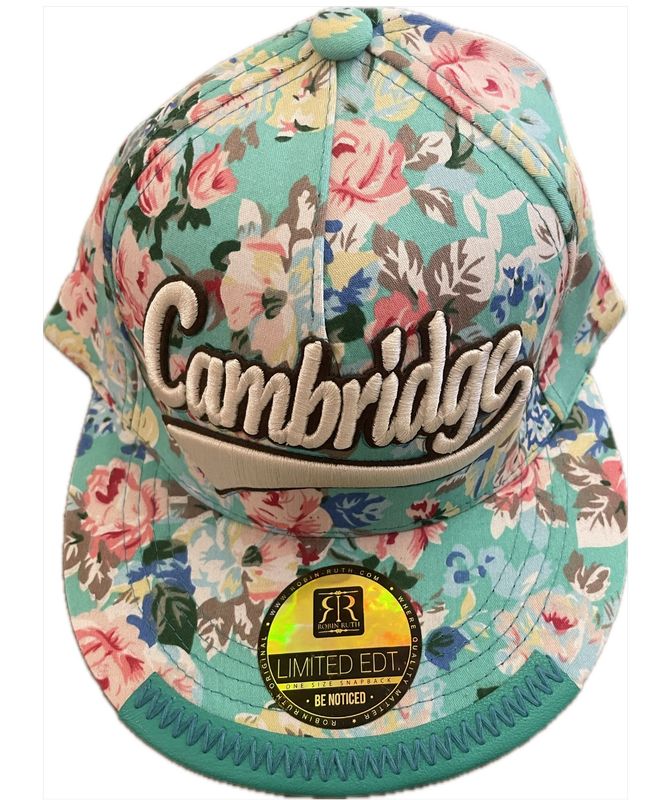 Cambridge floral turquoise baseball cap