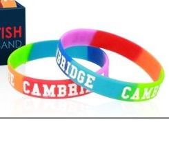 Cambridge Lettering Rainbow Silicone Wristband