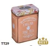 Vintage Floral Portrait Tea Tin Blush