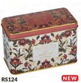 Embroidery Collection Classic Tea Tin Lotus Flower