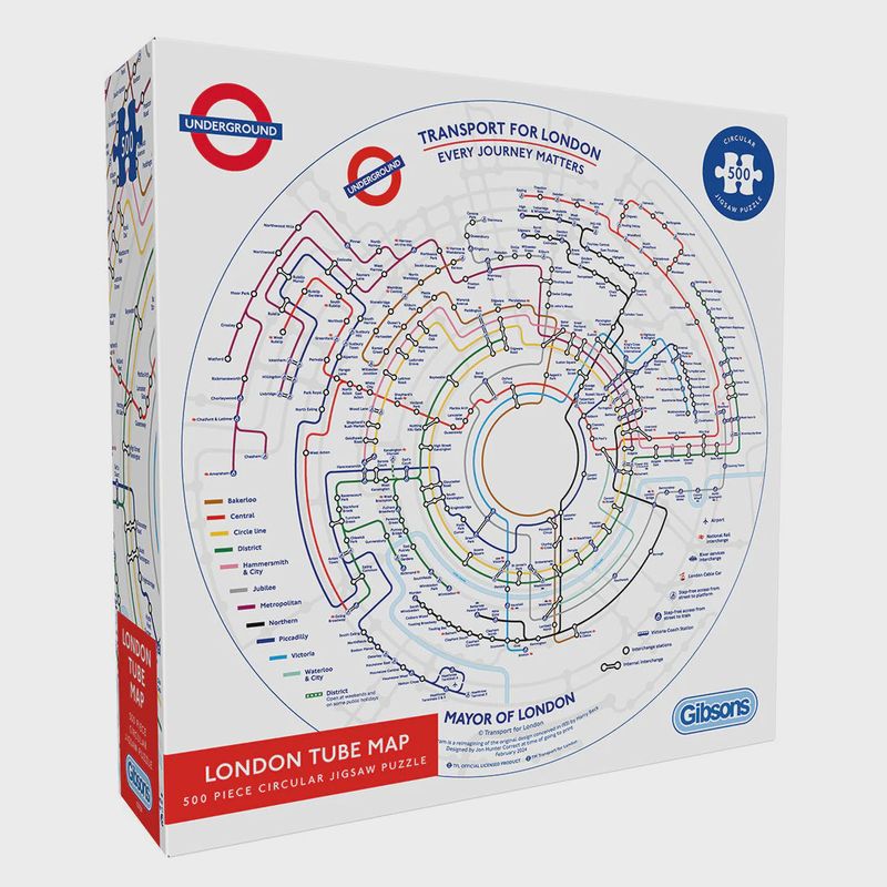 TFL Underground Map 500 Piece Circular Jigsaw puzzle