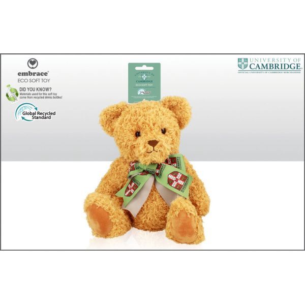 Cambridge University Premium Ribbon Sitting Soft Toy Bear 22cm