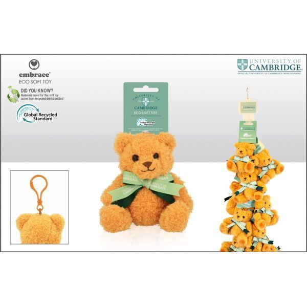 Cambridge University Premium Ribbon Soft Toy 9.5cm with clip