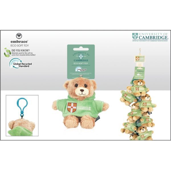 Cambridge University Shield Soft Toy Bear 9.5cm with clip