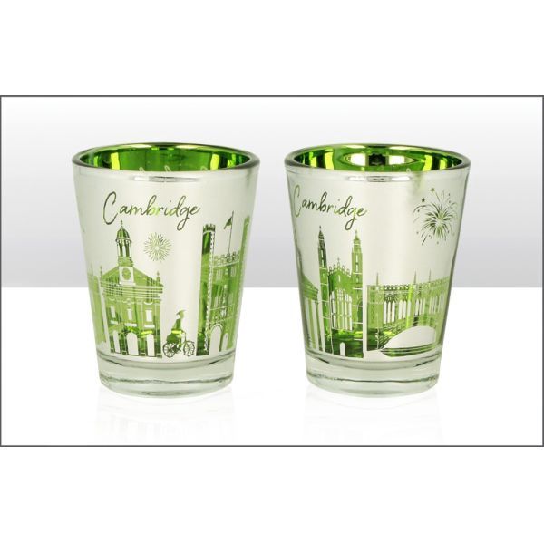 Cambridge Skyline Green &amp; Silver Shot Glass