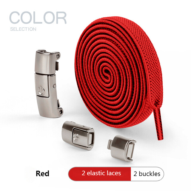 2 Red elastic laces + 2 Buckles