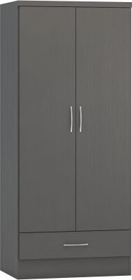 Nevada 2 Door Wardrobe 3D Effect Grey
