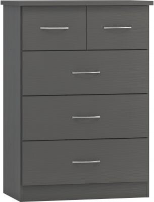 Nevada 3+2 Drawer Chest 3D Effect Grey