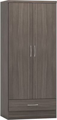 Nevada 2 Door Wardrobe Black Wood Grain