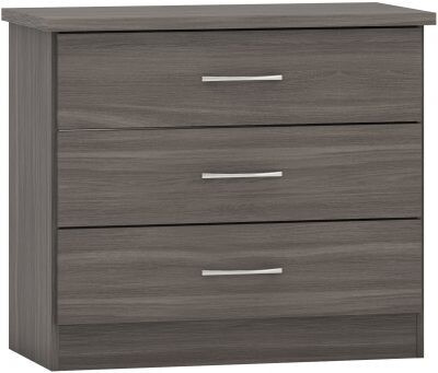 Nevada 3 Drawer Chest Black Wood Grain