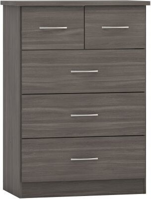 Nevada 3+2 Chest of Drawers Black Wood Grain