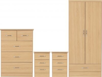 Nevada 2 Door Wardrobe Bedroom Set Sonoma Oak Effect
