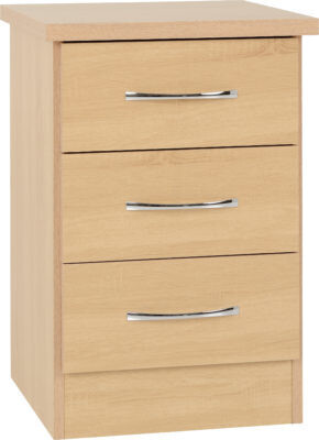 Nevada 3 Drawer Bedside Locker Sonoma Oak Effect