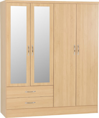 Nevada 4 Door Wardrobe Sonoma Oak Effect