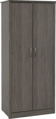 Lisbon 2 Door Wardrobe Black Wood Grain