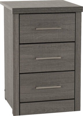 Lisbon 3 Drawer Bedside Locker Black Wood Grain