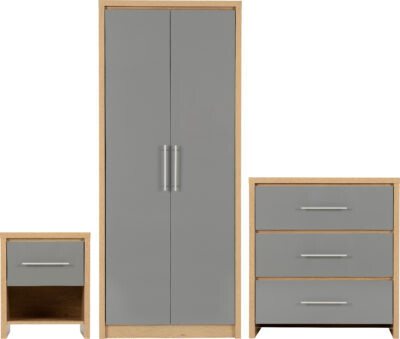 Seville Bedroom Set Grey Gloss