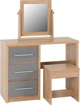 Seville Dressing Table Set Grey Gloss