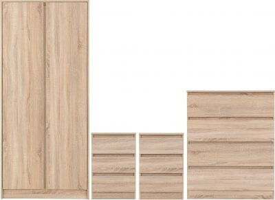 Malvern 2 Door Wardrobe Bedroom Set Sonoma Oak Effect