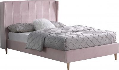 Amelia 5&#39; Plus Storage Bed Pink Velvet Fabric