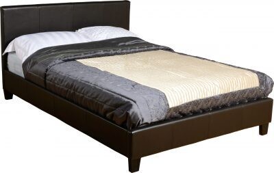 Prado 4&#39; Bed Brown Faux Leather