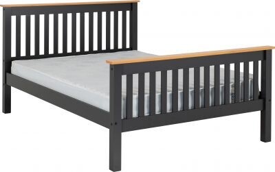 Monaco 5&#39; High Foot End Bed Grey/Oak Effect