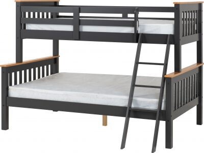 Neptune Triple Sleeper Bunk Bed Grey/Oak Effect