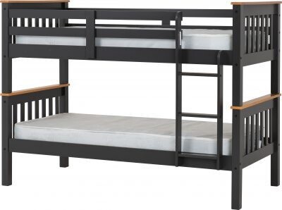 Neptune 3&#39; Bunk Bed Grey/Oak Effect