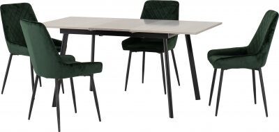 Avery Extended Dining Set Green Velvet