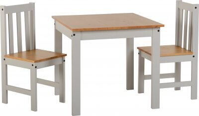 Ludlow 1+2 Dining Set Grey/Oak Lacquer