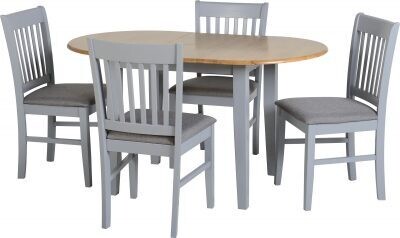 Oxford Extended Dining Set Grey/Natural Oak