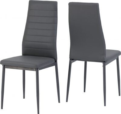 Abbey Dining Chair Grey Faux Leather