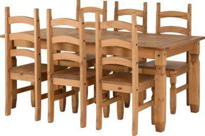 Corona 6&#39; Dining Set - Distressed Waxed Pine