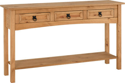 Corona 3 Drawer Console Table with Shelf