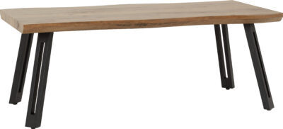 Quebec Wave Edge Coffee Table - Medium Oak Effect/Black