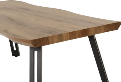 Quebec Wave Edge Coffee Table - Medium Oak Effect/Black