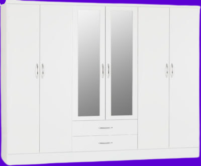 Nevada 6 Door Wardrobe White