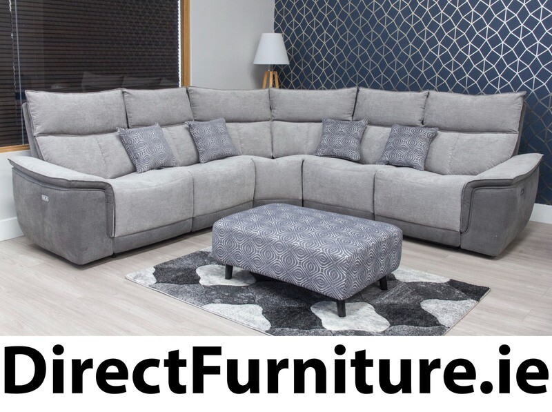 Grey Footstool and 4 Cushions